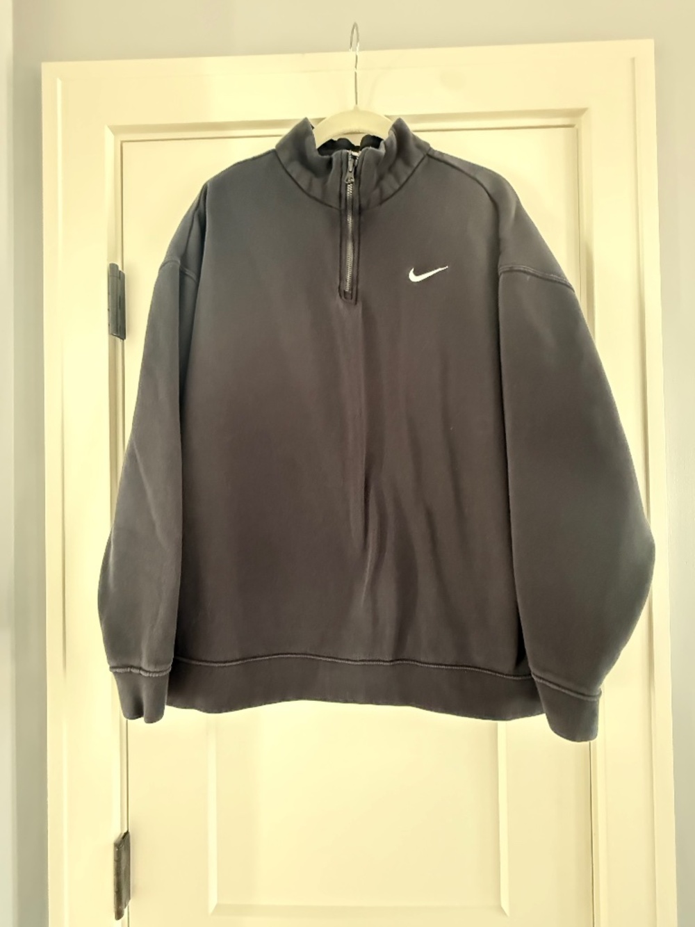 Women's Medium (Oversize) Black Nike Studio Fleece Medium Weight 1/4 Zip